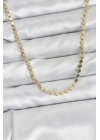 316L Çelik Zincir Gold Renk Ezme Zincir Model 65 cm Kadın Kolye