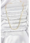 316L Çelik Zincir Gold Renk Ezme Zincir Model 65 cm Kadın Kolye
