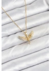 316L Çelik Zincir Gold Renk Melek Model Kadın Kolye