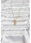 316L Çelik Zincir Gold Renk Teddy Bear Model Zirkon Taşlı Kadın Kolye