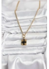 316L Çelik Zincir Gold Renk Vintage Model Kadın Kolye
