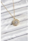 316L Çelik Zincir Gold Renk Zirkon Taşlı Kadın Kolye