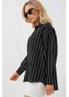 3900 Oversize Uzun Basic Gömlek - C. Siyah