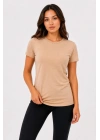 3’lü Kısa Kollu Bisiklet Yaka Basic Slim Fit T-Shirt - Pudra Pembe - Mor - Bej