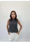 43021 TRİKO FİLE SÜVETER-SİYAH