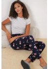 4323 Desenli Pijama Altı - L. Lacivert