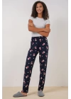4323 Desenli Pijama Altı - L. Lacivert