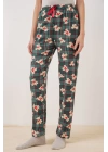 4323 Desenli Pijama Altı - Zümrüt Yeşili