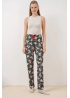 4323 Desenli Pijama Altı - Zümrüt Yeşili