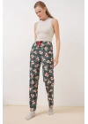 4323 Desenli Pijama Altı - Zümrüt Yeşili