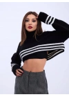 43241 TRİKO ÇİZGİLİ BALIKÇI CROP-SİYAH-EKRU