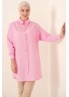 5845 Tesettür Tunik - Pembe