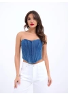 6241 KOT BLUZ-MAVİ