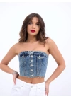 6285 KOT BLUZ-MAVİ