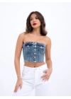 6285 KOT BLUZ-MAVİ