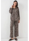 6699 Leopar Desenli Alt Üst Takım - C. Kahverengi