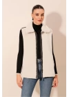 6793 Peluş Yelek - Beyaz