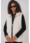 6793 Peluş Yelek - Beyaz