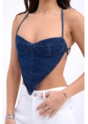 6968 KOT CROP-MAVİ