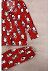 7-11 Yaş Düğmeli Çocuk Pijama Takımı Kırmızı - 19583.1913.