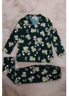 7-11 Yaş Düğmeli Çocuk Pijama Takımı Zümrüt - 19583.1913.