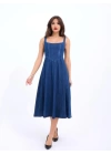 7142 KOT ELBİSE-MAVİ