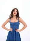 7143 KOT ELBİSE-MAVİ