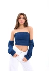 7357 KOT CROP-MAVİ