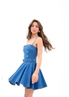 7363 KOT ELBİSE-MAVİ