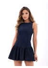 7460 KOT ELBİSE-MAVİ