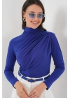 925 Büzgü Detaylı Sandy Bluz - Saks