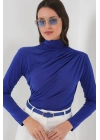925 Büzgü Detaylı Sandy Bluz - Saks