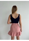 Altı fırfırlı etek pudra s24817