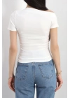 Asimetrik Yaka Body Beyaz - 30227.1892.