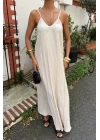 Askılı Maxi Boy Kraş Elbise 2900