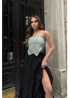 Audrey Fıfrlı Yırtmaç Detay Etek 4037