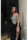Audrey Fıfrlı Yırtmaç Detay Etek 4037
