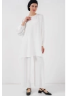 Ayrobin Tunik Pantolon Alt Üst Takım 6712 - Beyaz