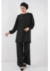 Ayrobin Tunik Pantolon Alt Üst Takım 6712 - Siyah