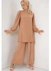 Ayrobin Tunik Pantolon Alt Üst Takım 6712 - Vizon
