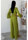 Bağlamalı Gömlek Ve Yırtmaç Pantolonlu Ayrobin Takım 10179