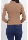 Balıkçı Yaka Body Caramel - 8338.1567.