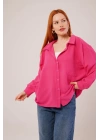 Basic Oversize Fuşya Gömlek