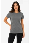 Basic Tişört Bisiklet Yaka Kısa Kol Günlük Yazlık Slim Fit T-Shirt - Antrasit