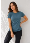 Basic Tişört Bisiklet Yaka Kısa Kol Günlük Yazlık Slim Fit T-Shirt - Füme