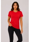 Basic Tişört Bisiklet Yaka Kısa Kol Günlük Yazlık Slim Fit T-Shirt - Kırmızı