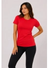 Basic Tişört Bisiklet Yaka Kısa Kol Günlük Yazlık Slim Fit T-Shirt - Kırmızı