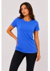 Basic Tişört Bisiklet Yaka Kısa Kol Günlük Yazlık Slim Fit T-Shirt - Mavi