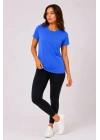 Basic Tişört Bisiklet Yaka Kısa Kol Günlük Yazlık Slim Fit T-Shirt - Mavi