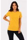 Basic Tişört Bisiklet Yaka Kısa Kol Günlük Yazlık Slim Fit T-Shirt - Sarı